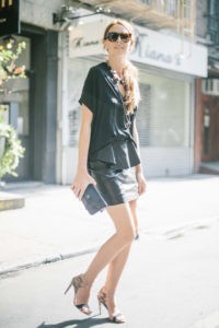 Peplum Leather Skirt by Torn