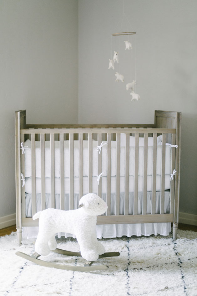 Grey best sale crib nursery